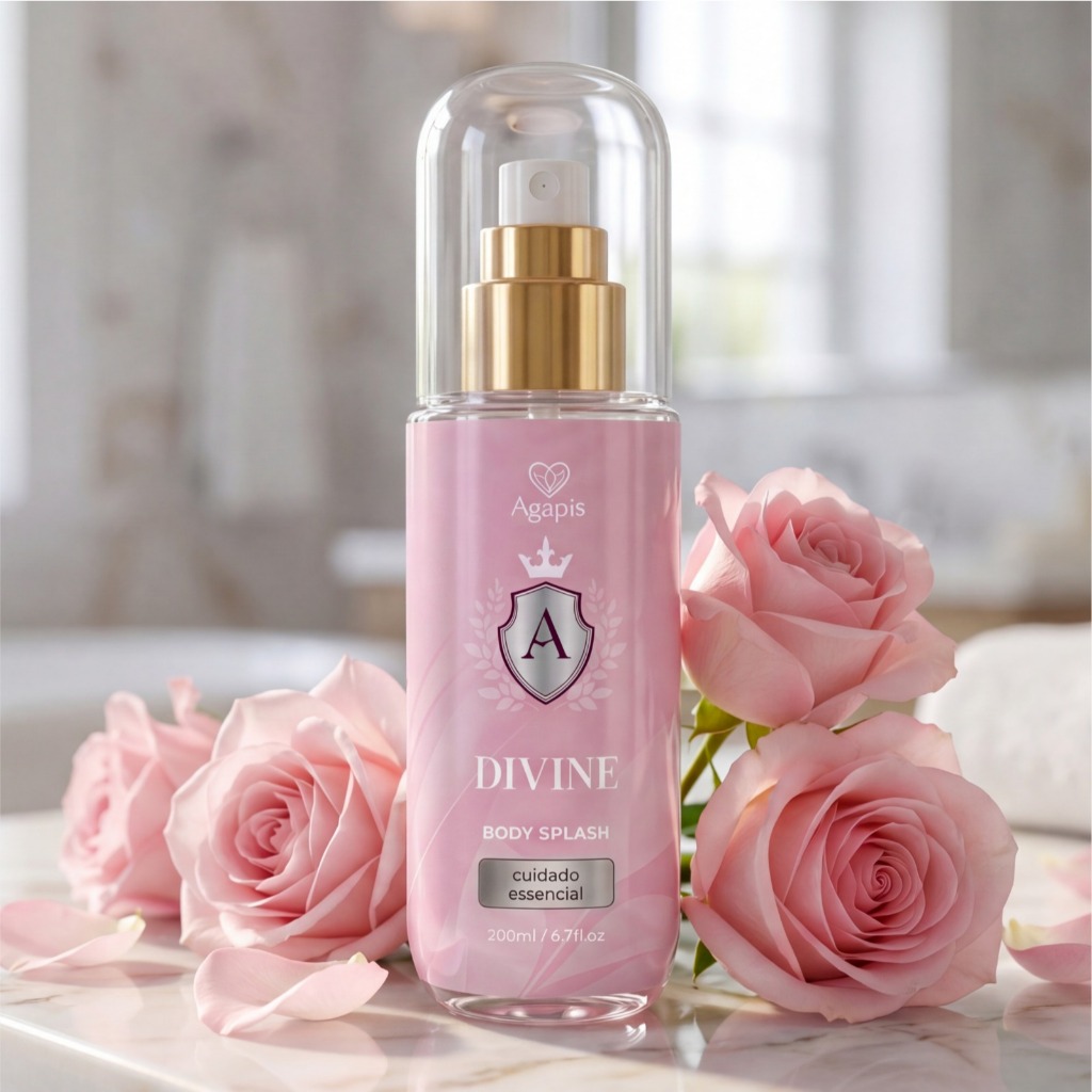 Body Splash Divine Agapis Beauty 200ml Fragrância Sedutora Desodorante Corporal Colônia