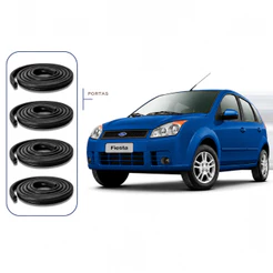 Kit 4 Borrachas Porta Fiesta Hatch Sedan 2002 até 2013 Premium Completo