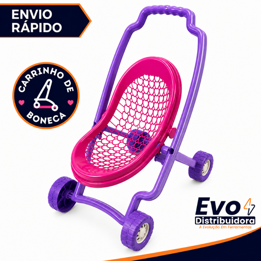 Carrinho de Boneca Brinquedo Infantil Passeio