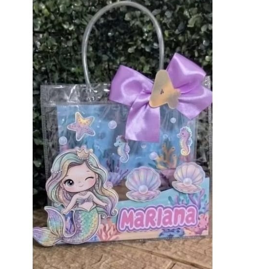 sacolinha transparente personalizada de pvc 15x16x7 cm, fazemos qualquer tema!