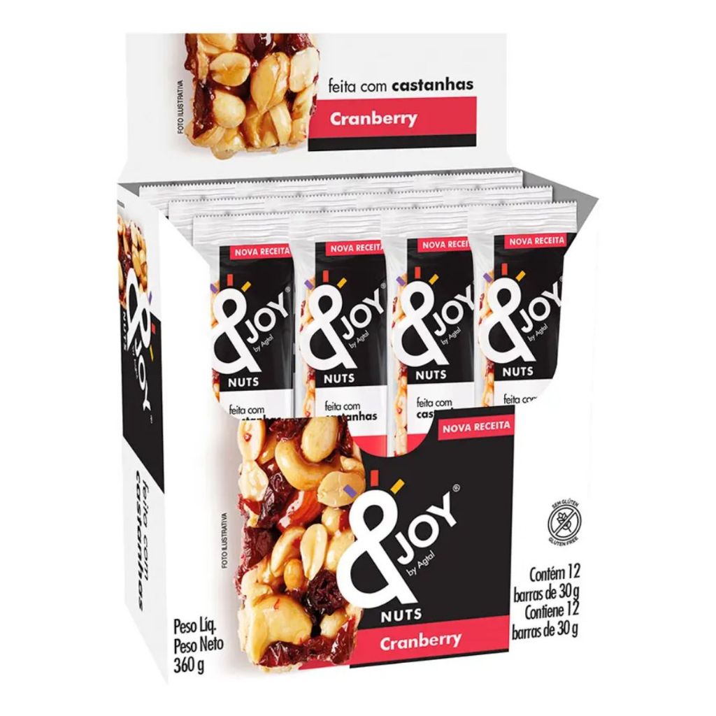 Barra De Nuts Enjoy Regular Cranberry 30g 12un Sem Glúten
