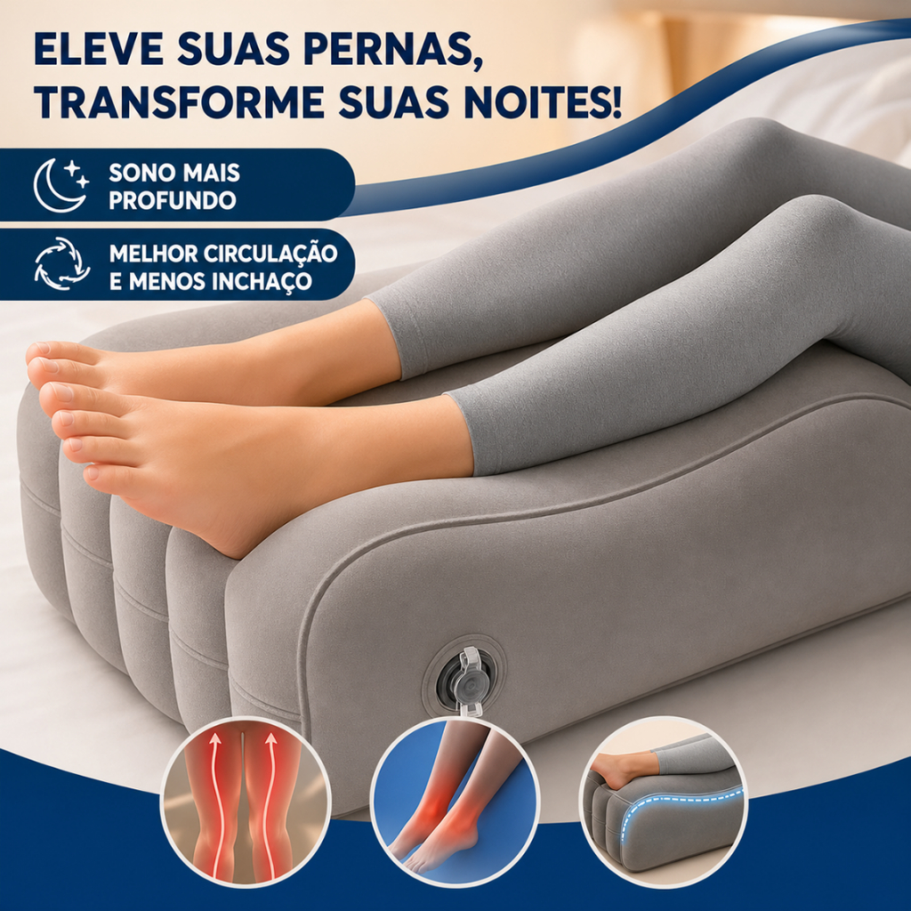 almofada inflável apoio pé pernas portátil cunha elevada