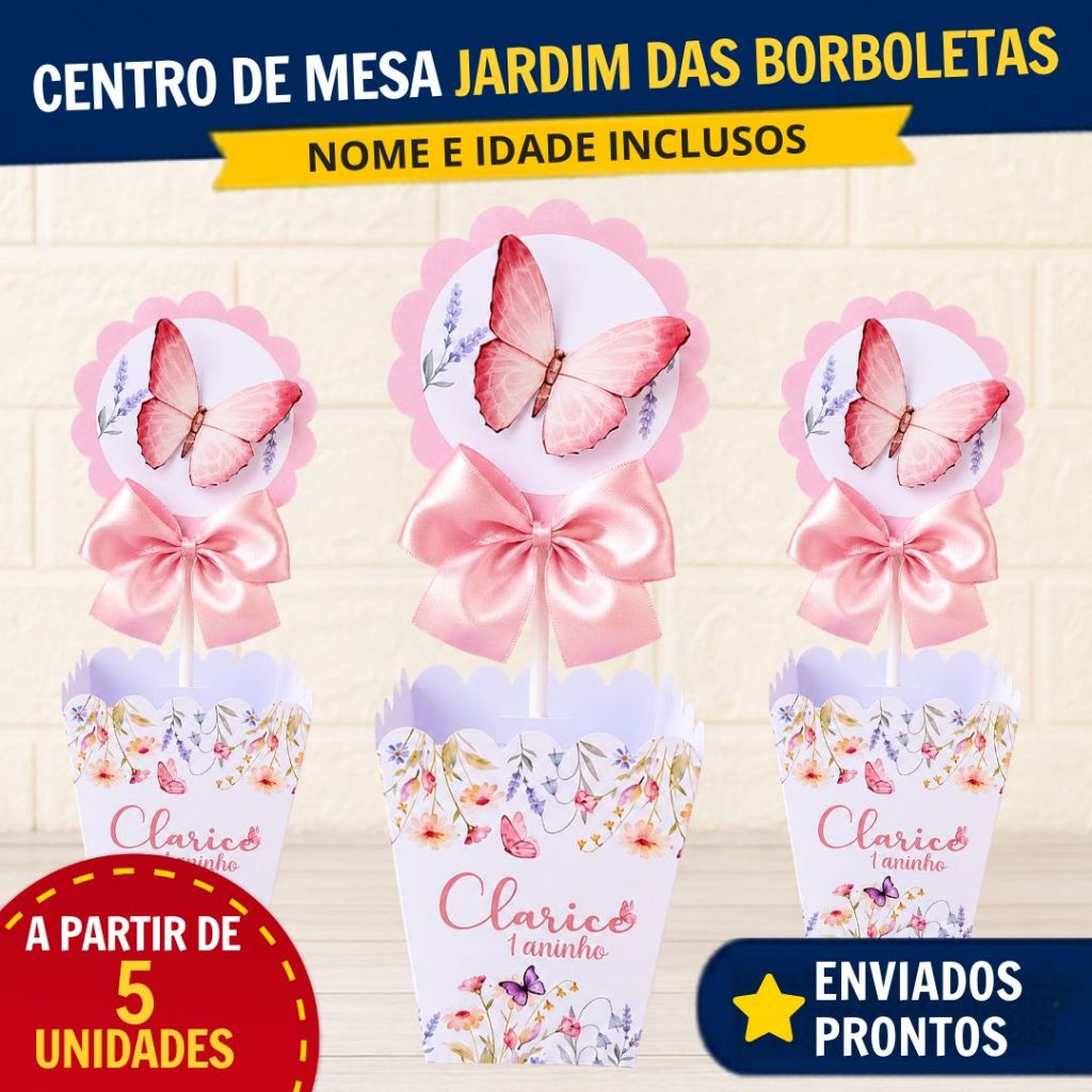 Centro de Mesa Jardim Encantado das Borboletas | A partir de 5 un | Cachepo | Enfeite de mesa