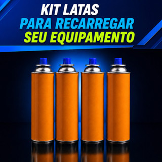 KIt 4un Recarga Culinário Portátil Cozinha Camping Churrasco Multiuso s/gas Para Fogareiro E Maçarico Portátil Gourmet