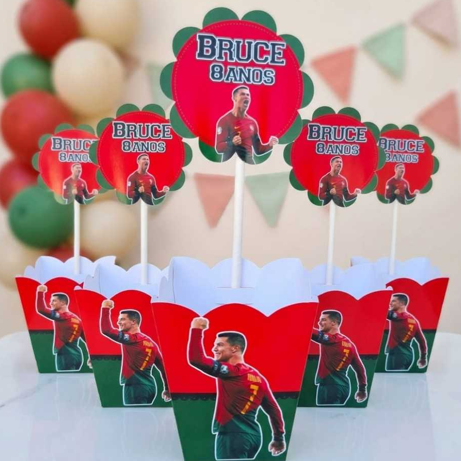 Centro de mesa cachepô personalizado| CRISTIANO RONALDO |decoração festa mesa de convidados| lembrancinha| Pegue e monte