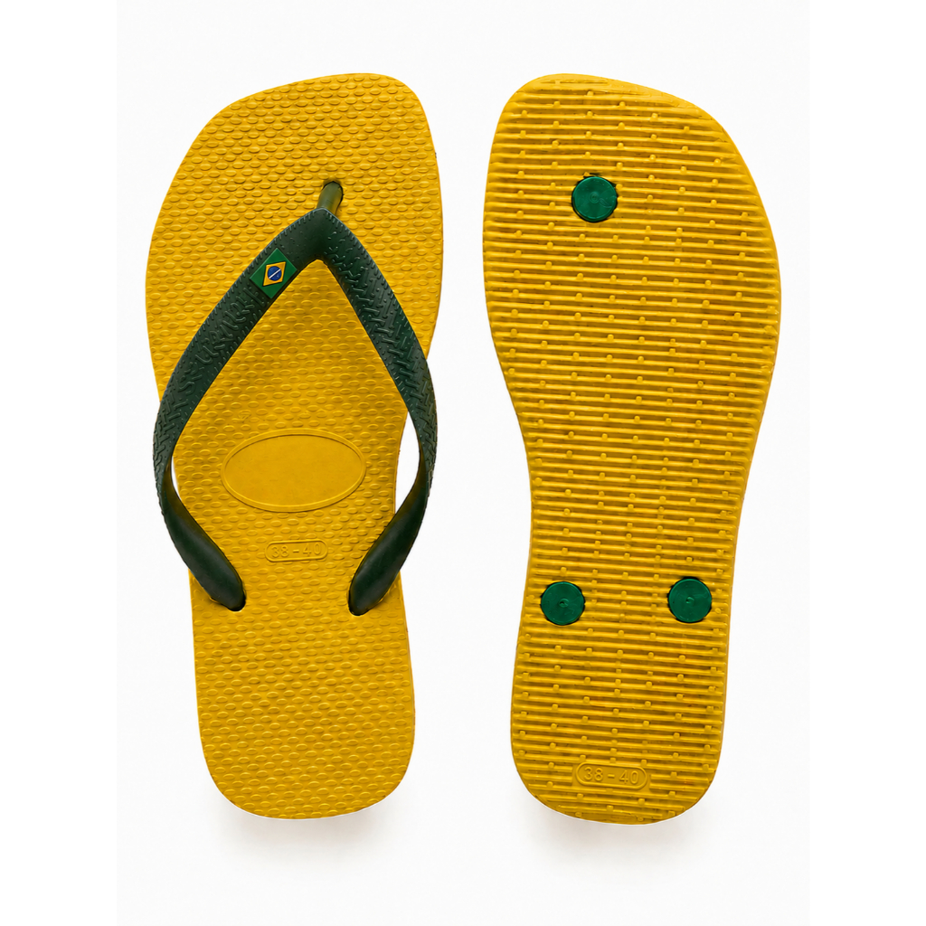 Chinelo Feminino Brasil Copa Bandeirinha Macio Confortável Antiderrapante Casual Leve Praia Piscina Dia a Dia