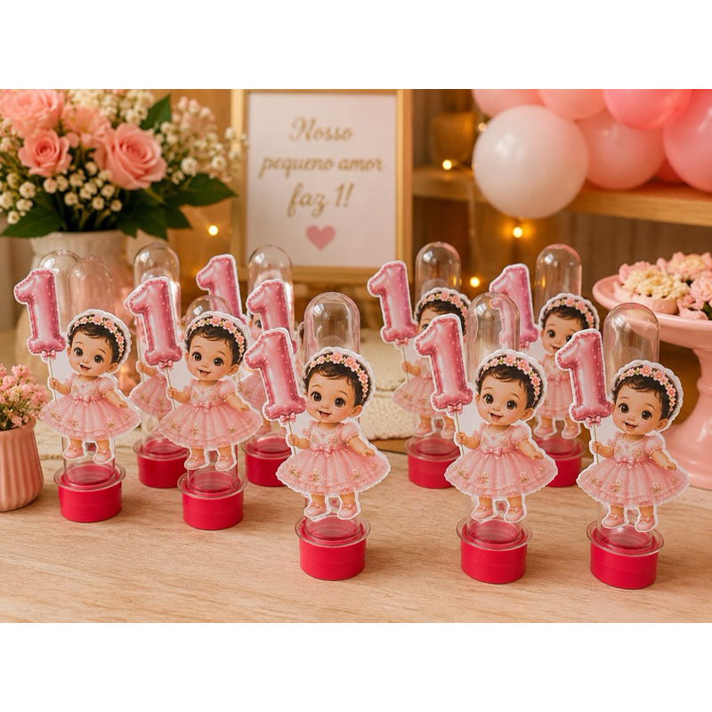 Aplique para Tubete Personalizado Menina | Lembrancinhas Festa Infantil Qualquer Tema