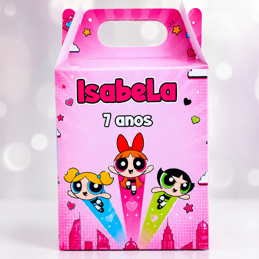 Caixa Maleta Personalizada As Meninas Super Poderosas | Lembrancinha Festa Infantil Aniversário