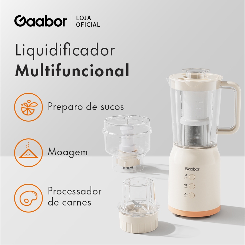 Gaabor Multiprocessador Doméstico 3 Funções 400W Bivolt 3 Vasos Inox JM-12E01A · foto 2
