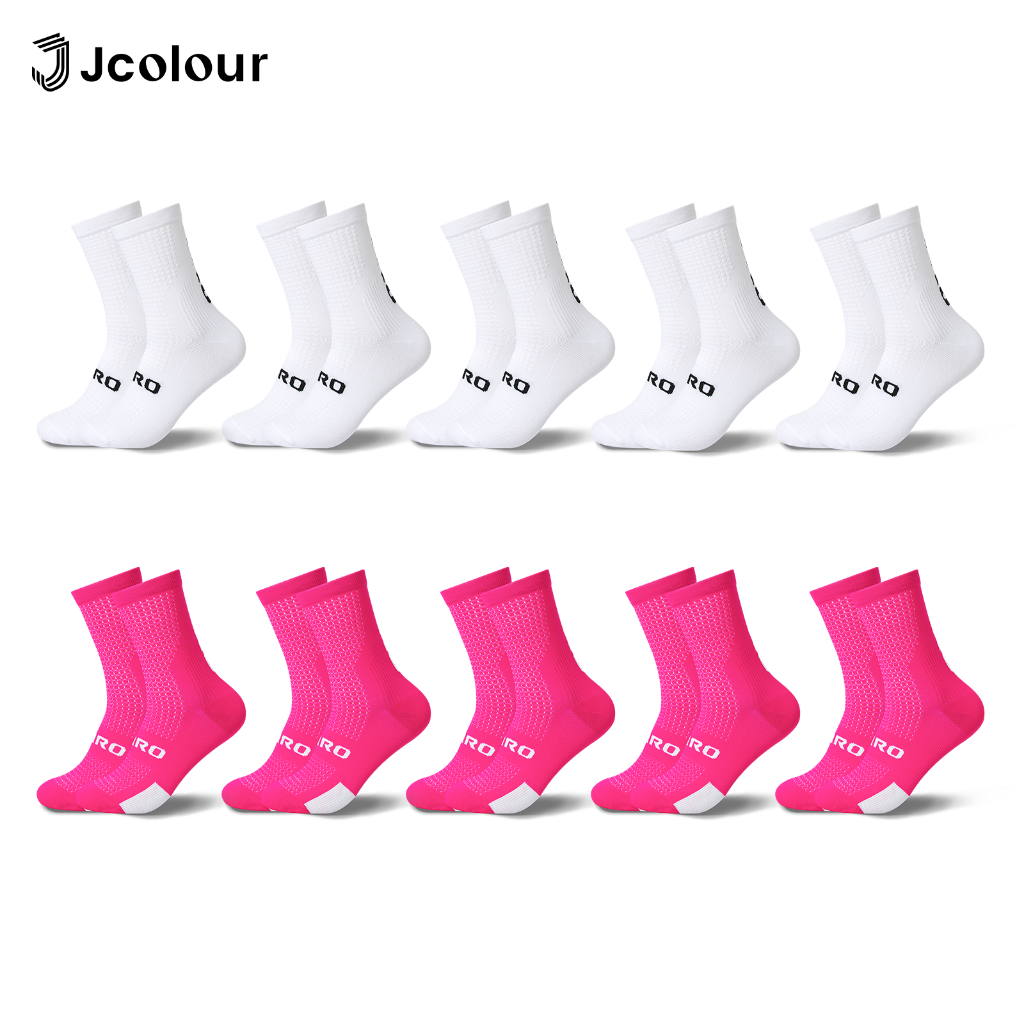 Kit 10 Pares Meias Cano Alto Estampadas Jcolour Preto Branco Unissex para Esporte