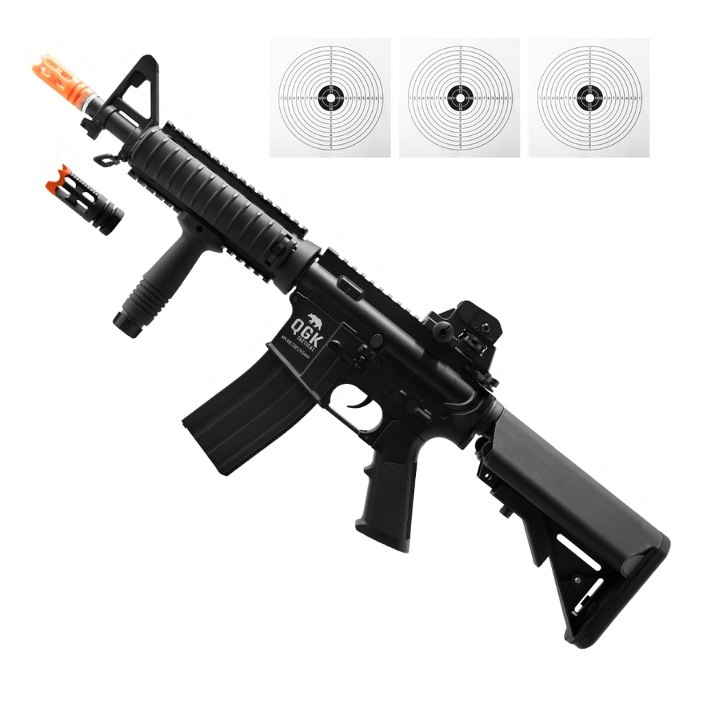 RIFLE AIRGUN M4 RIS CO2 4,5MM FULL METAL QGK+ FLASH HIDER BK