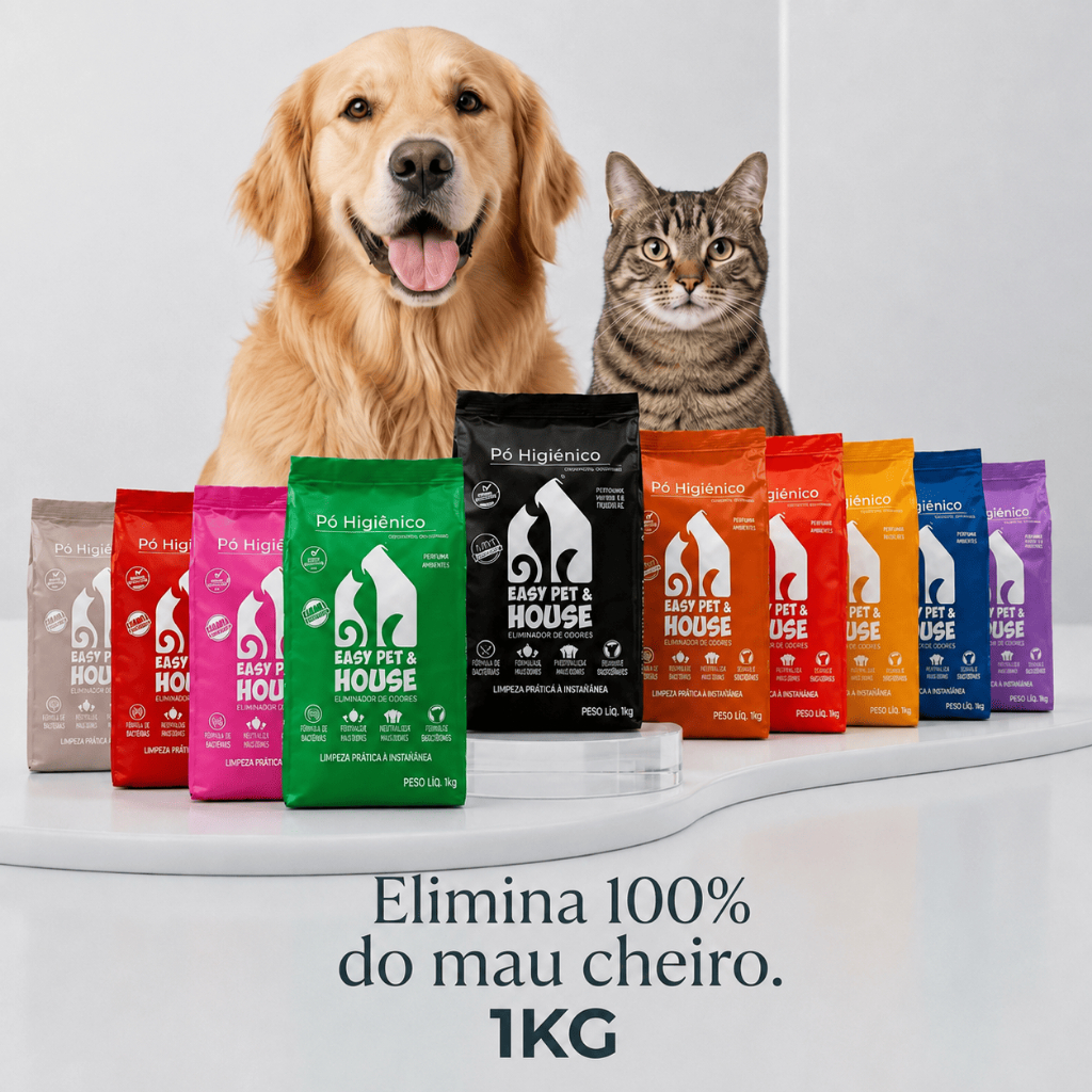 Pó Higiênico Eliminador Odores Easy Pet & House Limpeza à Seco 1Kg