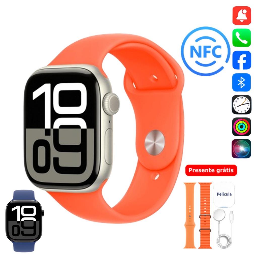 【Laranja】2026 Nova Série 10 Relógio S10 Ultra Smart Watch Esportivo Sem Fio À Prova D'água