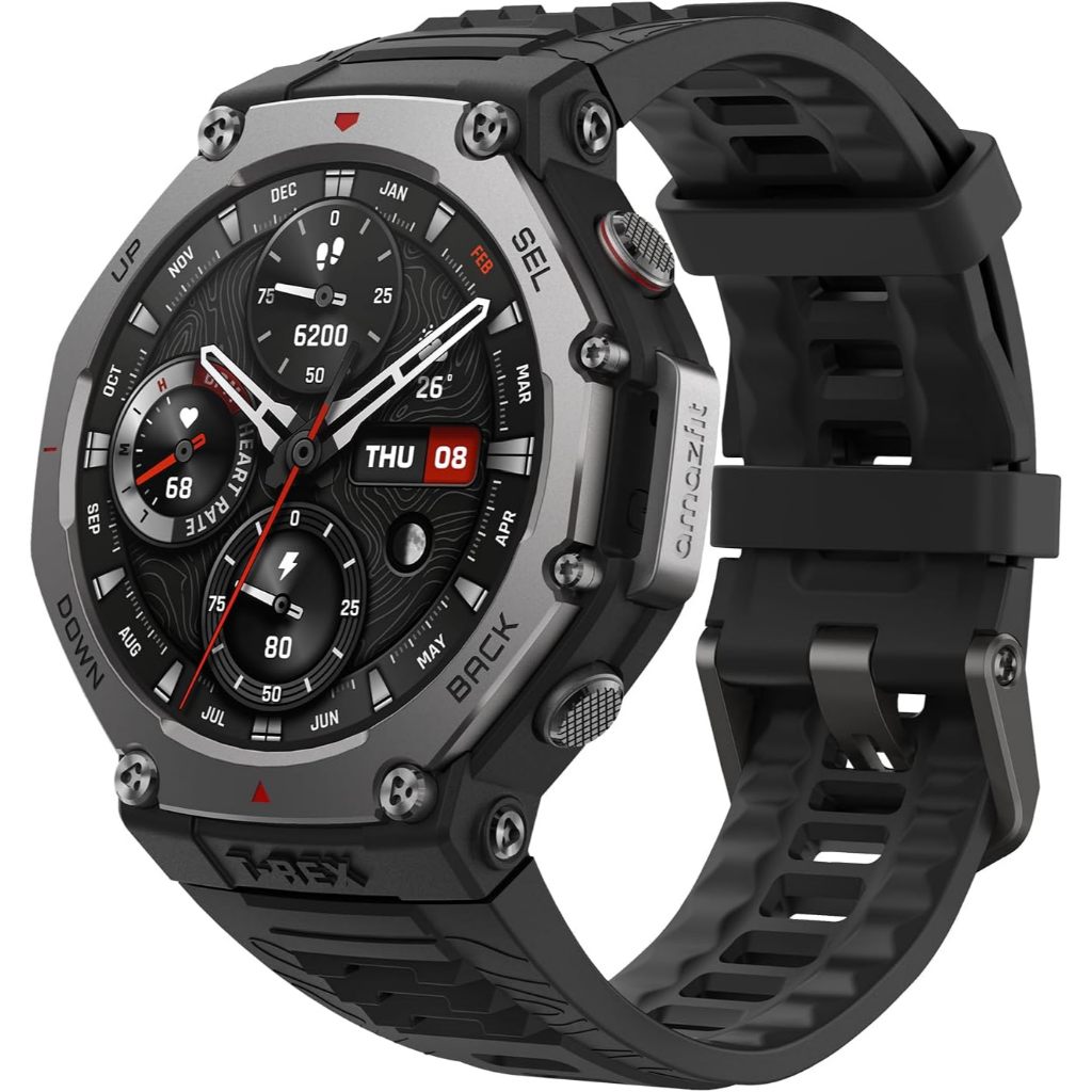 Smartwatch Amazfit T-Rex 3 Militar 48mm 2000nits Dual Band Mapas Offline Bateria 21dias 170 Esportes