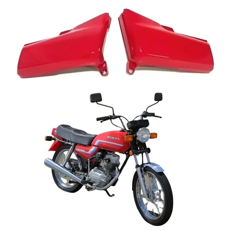 Tampa carenagem lateral Honda cg 125 83 84 85 vermelho par