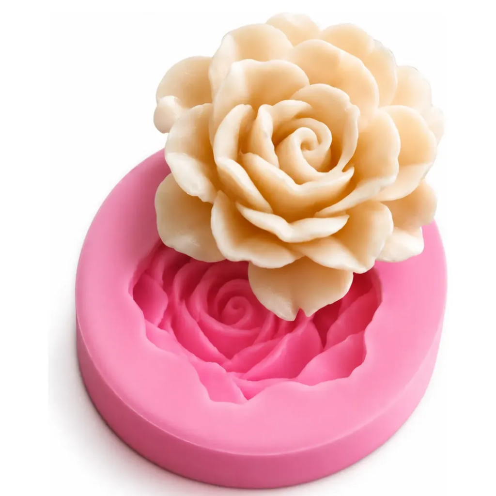 Molde Forma Silicone Sabonete Vela Mini Rosa Aberta Resina Gesso Biscuit Artesanal Decorativo Artesanato