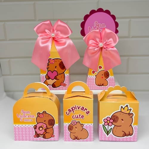 Personalizados Capivara fofa | Lembrancinhas Infantil | Caixinhas Personalizadas mimos Festa Aniversario
