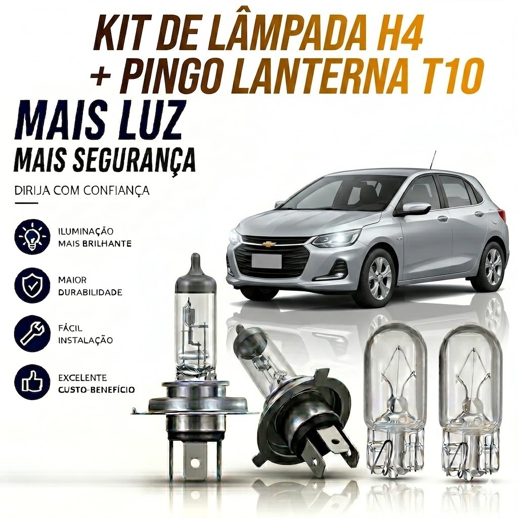 Lampada farol BAIXO / ALTO + LANTERNA CHEVROLET ONIX 2012 ATÉ 2020