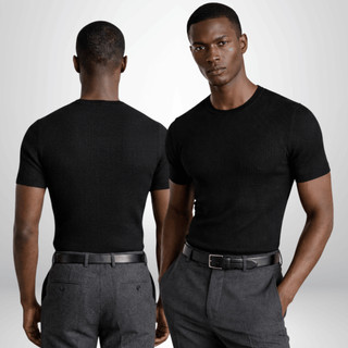 Camiseta Masculina Canelada Americana Slim Ribana Premium
