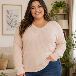 Blusa Feminina Plus Size Modal Premium G1 G2 Veste do 44 ao 52 Tricot Canelado Manga Longa Elegante