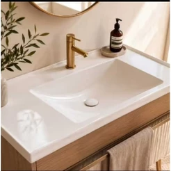 Lavatório Soft Pia Cuba Para Banheiro Bancada Lavabo - Material Plástico Resistente - 59cm