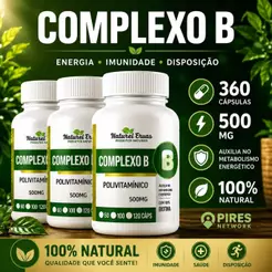 Vitamina Complexo B com 120 Cápsulas 500mg