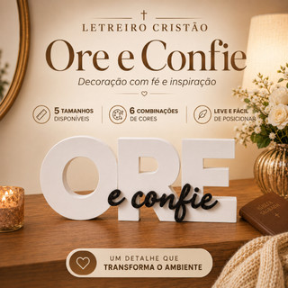 Penteadeira Decoração para Enfeite Ore e Confie Letreiro Quarto