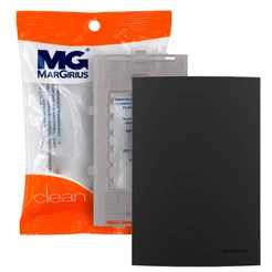 Placa 4x2 Cega Preto Fosco Espelho Tampa Clean Ebony Margirius
