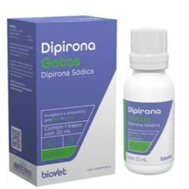 Dipirona Sódica Gotas 20mL para Cães Gatos Analgésico Antitérmico Tira Dor - Biovet