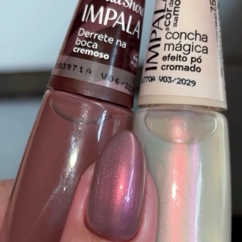 Kit 2 Esmalte Impala Cacau Show Derrete na Boca e Concha Mágica