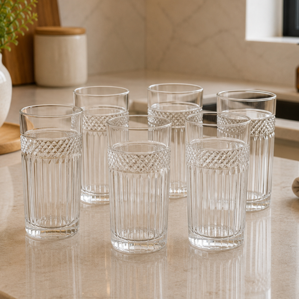 Jogo De 6 Copos Altos Em Vidro 360ml - L'hermitage Palace
