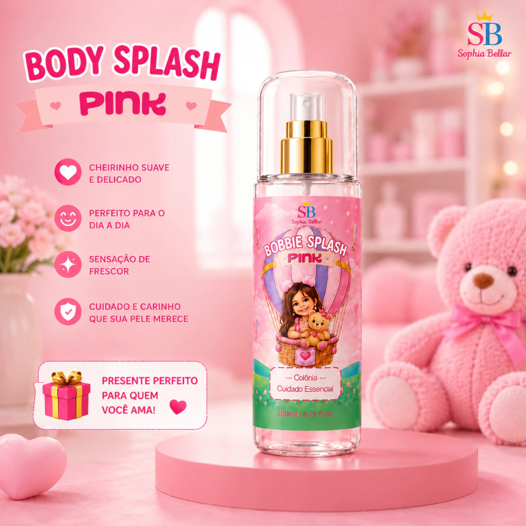 Body Splash Infantil Pink Sophia Bellar 200ml – Cuidado Essencial — imagem 1