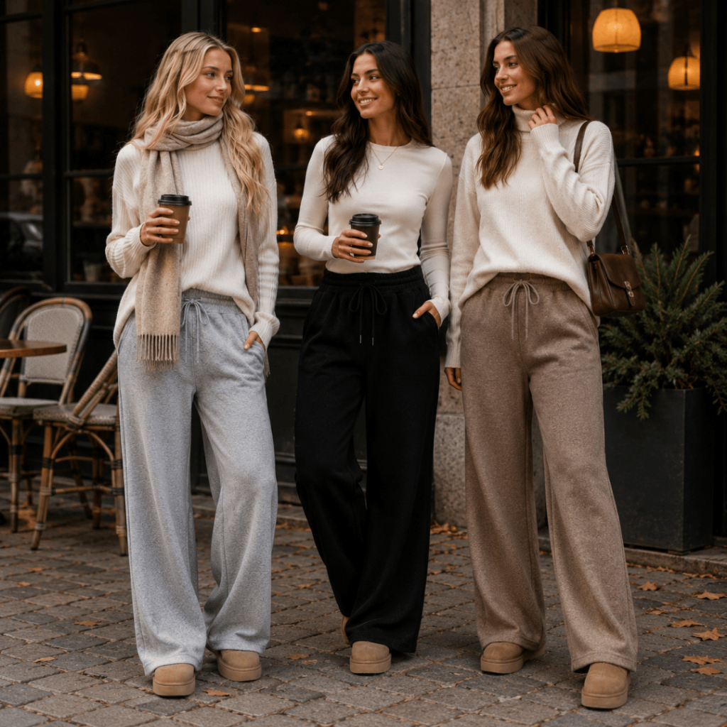Kit 3 Pantalonas Femininas Peluciadas Térmicas Casual Quentinha Inverno Casual para Dia a Dia