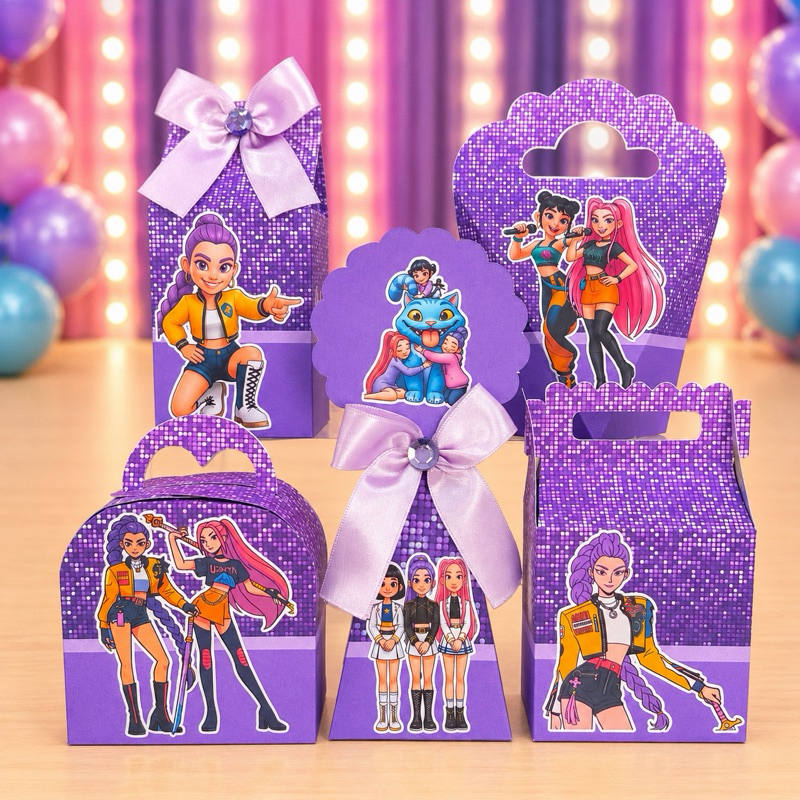 Kit Festa Guerreiras do K-pop Caixinhas para festa infantis lembrancinhas de aniversario mimos decoração personalizados