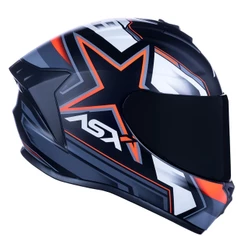 Capacete Esportivo Asx Draken Pilot Preto Vermelho Cinza