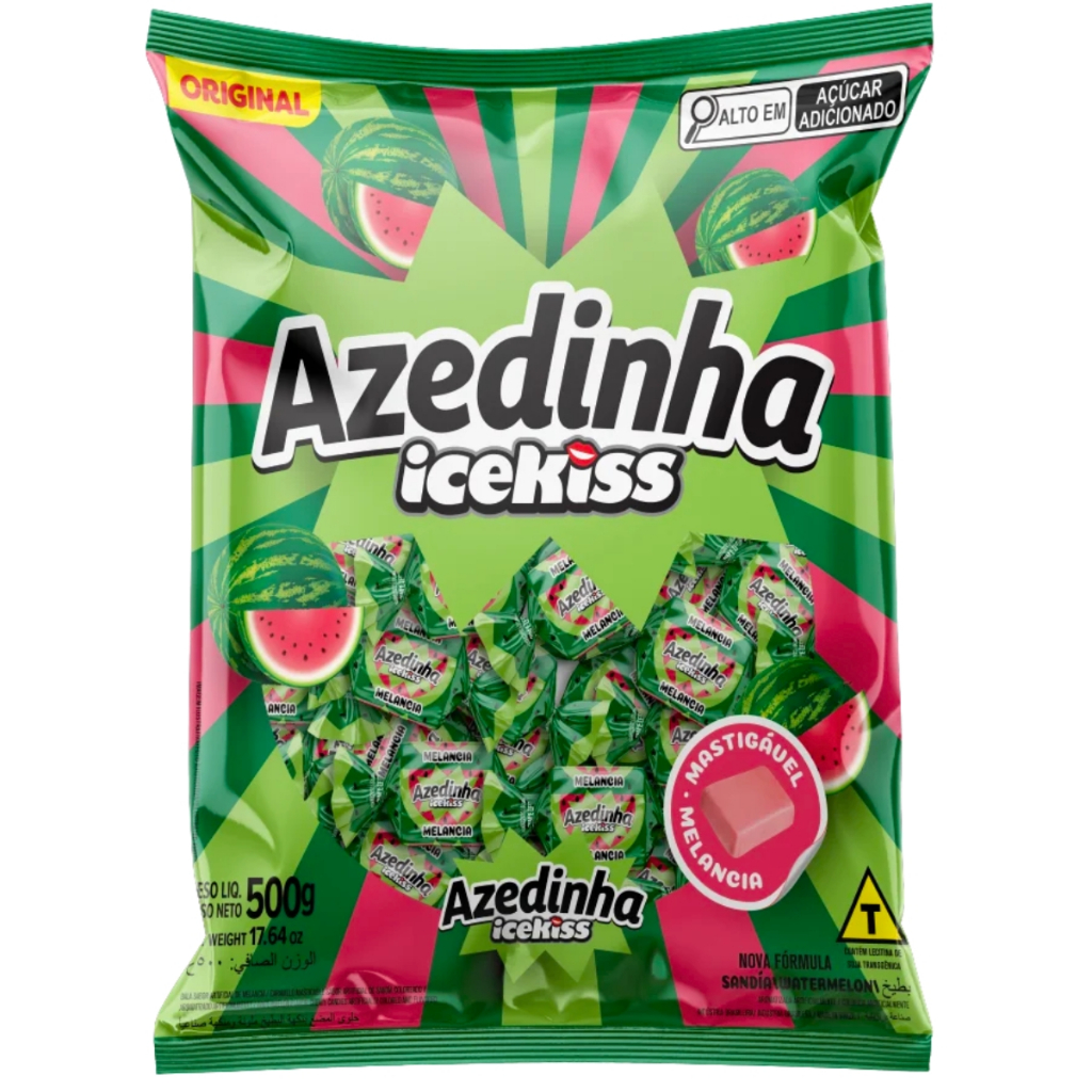 Balas Azedinhas Mastigáveis Icekiss Melancia 500g Cory