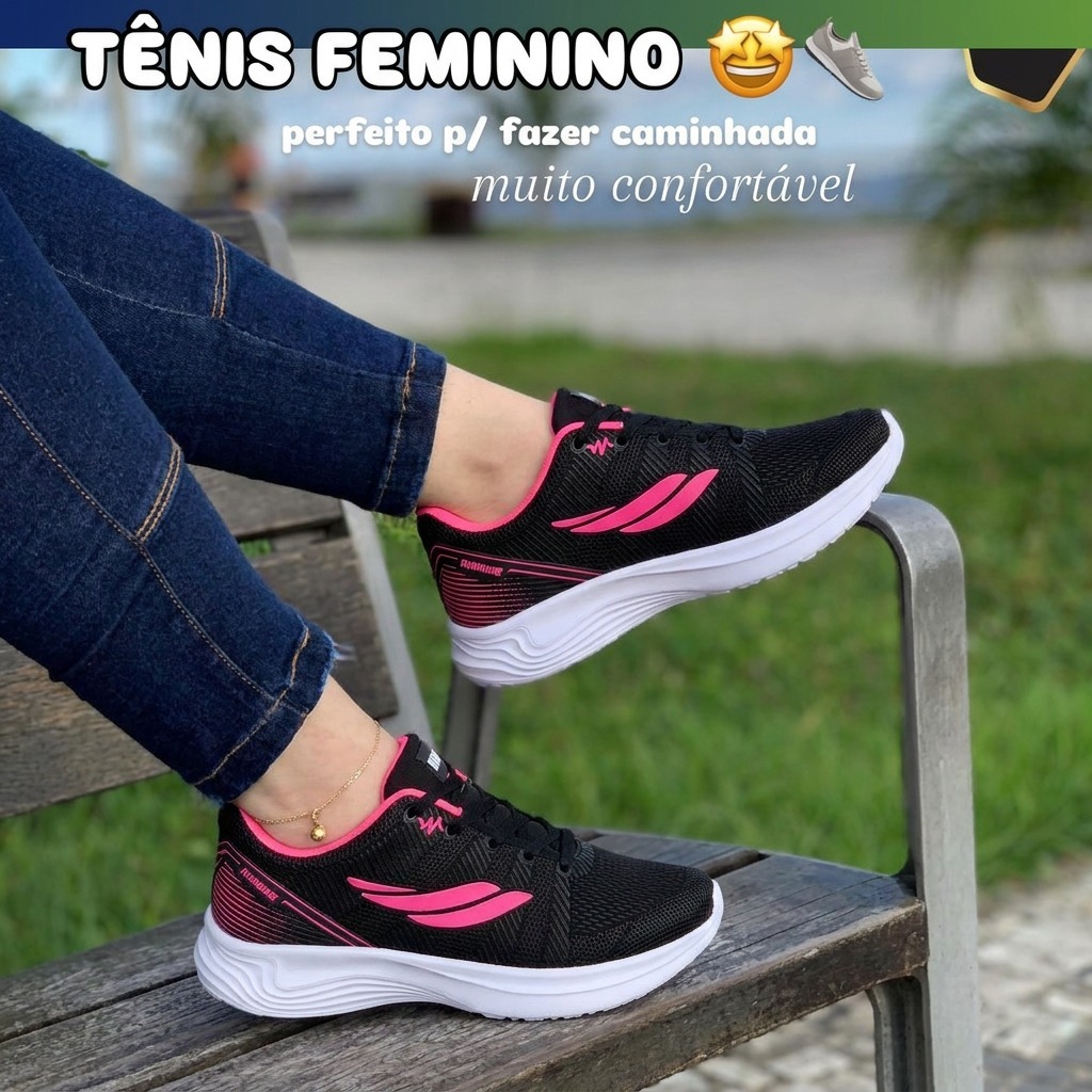 Tênis Feminino FMX Esportivo Casual Corrida Academia Ultra Confortável Barato