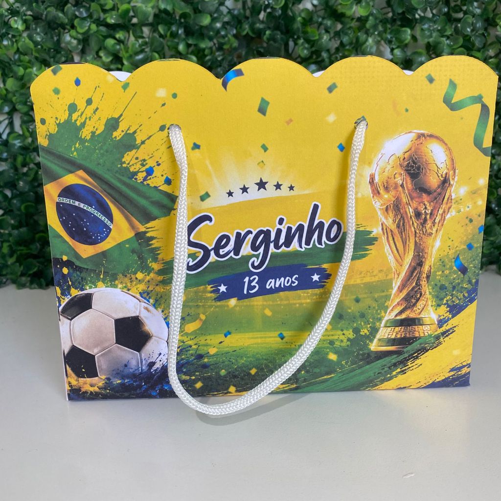 Sacolinha Personalizada Brasil | Lembrancinha Aniversário Infantil | pegue e monte| Sacola Personalizada