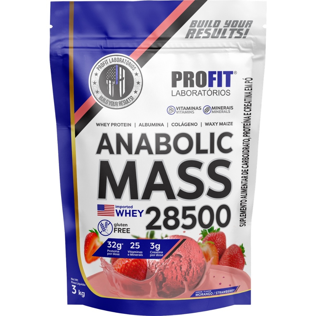 Anabolic Mass 28500 - Profit refil 3Kg Hipercalórico Massa Para Ganho de Massa