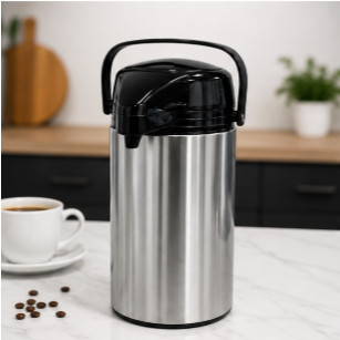 Garrafa Térmica 1,9 Litro Inox Pressão Apertar Bebidas Quentes Frias Café Chá Leite Suco