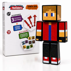 Boneco Articulado JP Plays 15cm 3 Super Ferramentas 1 Chaveiro Youtuber Gamer Algazarra Cadres Athos