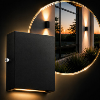 Arandela LED Externa Interna Slim 2 Fachos Alumínio G9 Bivolt Preta Iluminação
