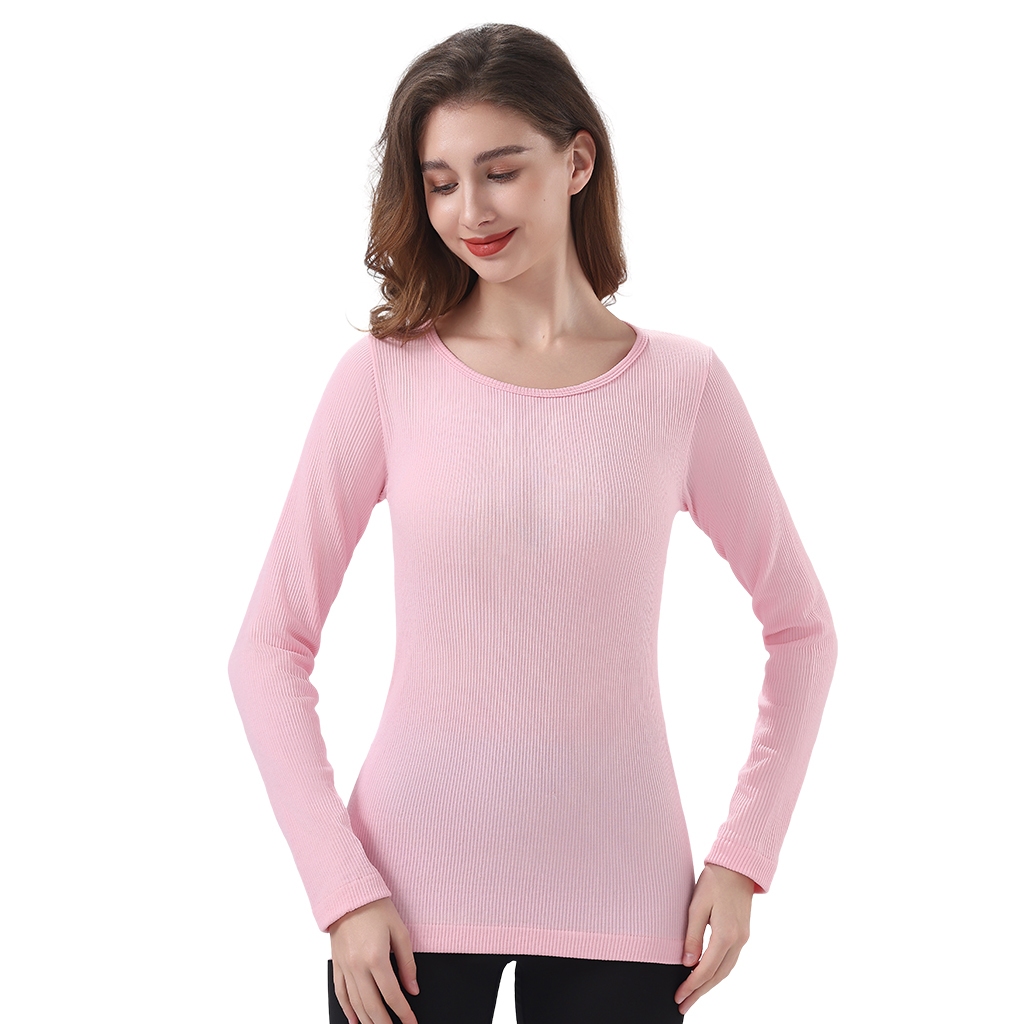 Z&D Lingerie Blusa Termica feminina Segunda Pele Térmica Manga Longa com Proteção tamanho único listrada lmny03