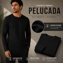 Camiseta Térmica Masculina Peluciada Segunda Pele Premium