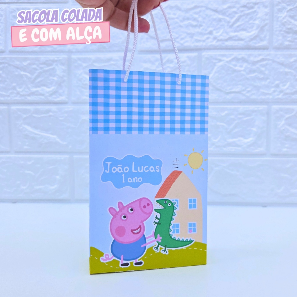 Sacolinha Personalizada George Pig | Sacolinha Surpresa | Lembrancinha de Festa | Aniversário