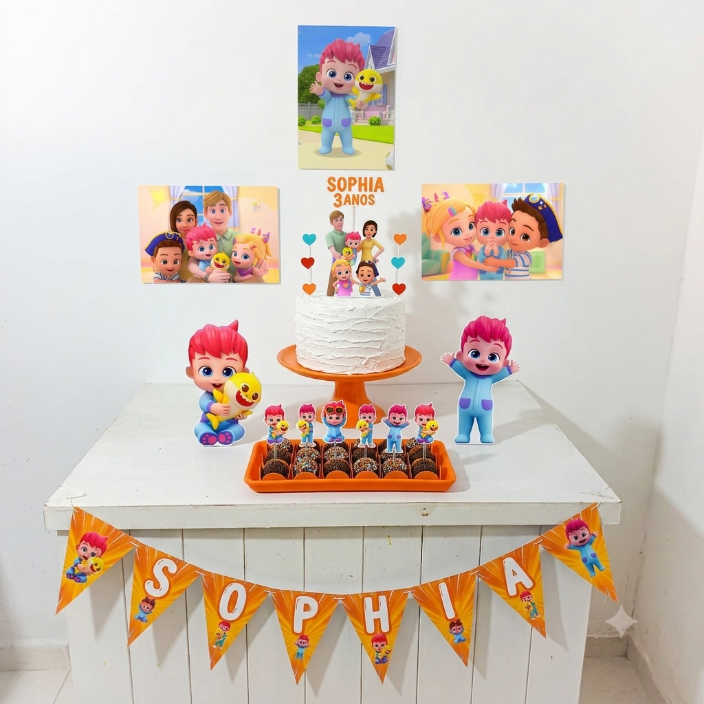 Kit Festa Bebefinn Personalizado Só Um Bolinho Festa em Casa Aniversário Infantil adulto Mesversário lembrancinha