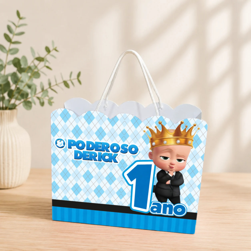 Sacolinha Personalizada O Poderoso Chefinho Pegue e Monte Lembrancinha Aniversário Infantil Mimos Festa