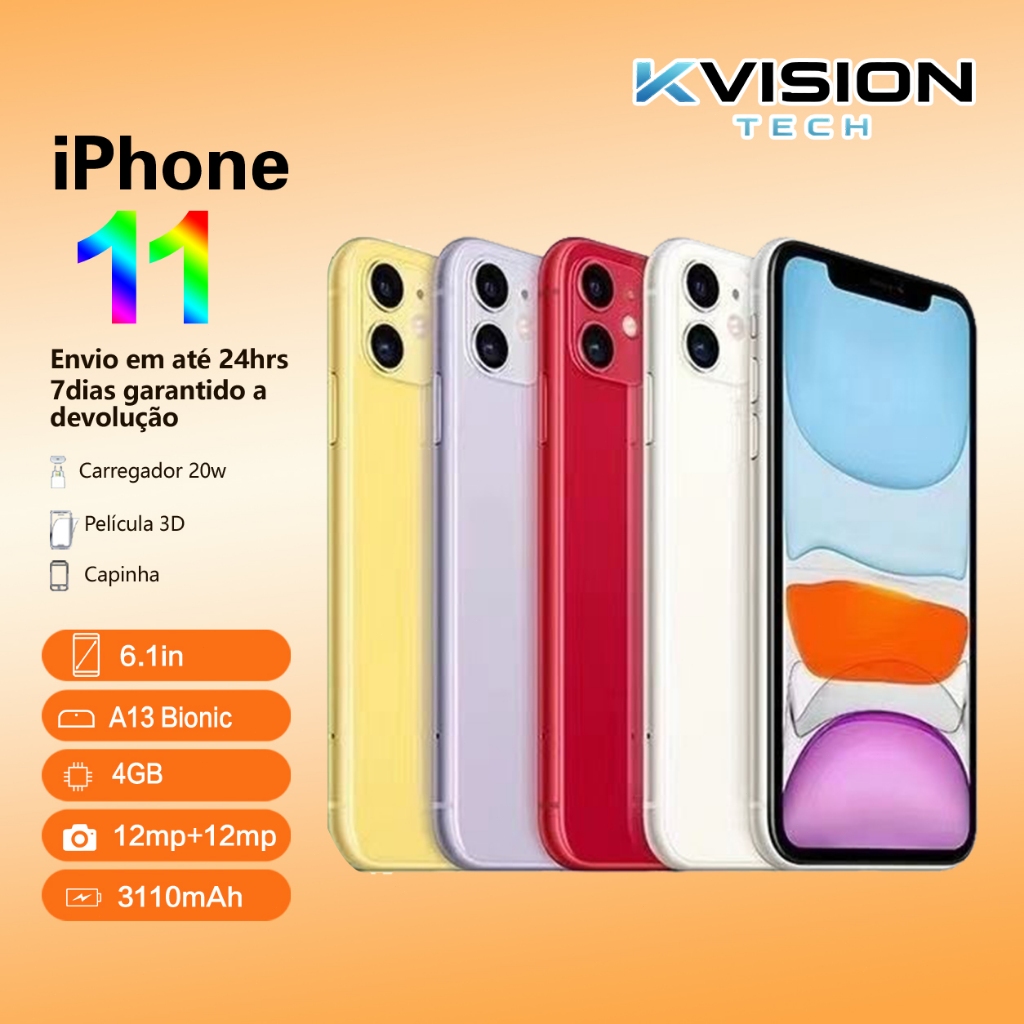 iPhone11 64/128GB novo vitrine saúde bateria 100%+ NF