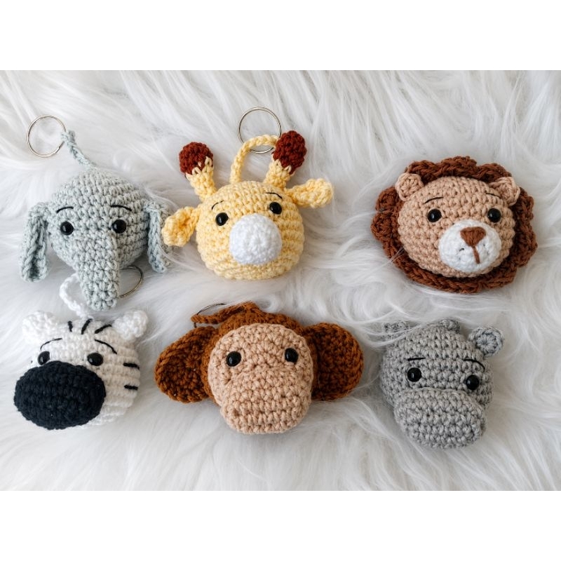 Chaveiro Safari de Crochê Personalizado Lembrancinha Aniversário Infantil