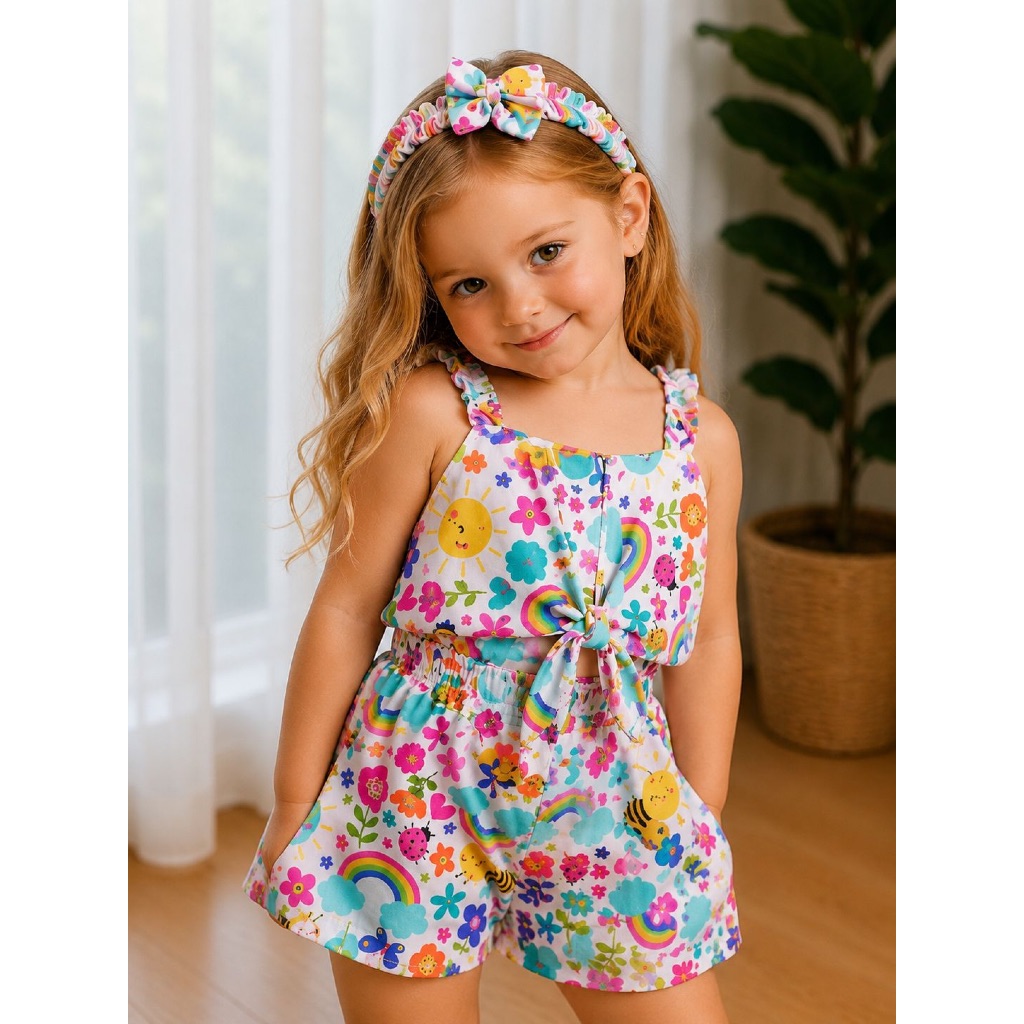 Macacão Infantil Menina 2 anos, 3 anos, 4 anos
